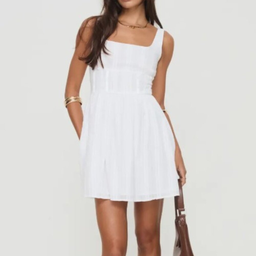 NWOT - Princess Polly Petite Lorinda Organic Cotton Lace Graduation Minidress